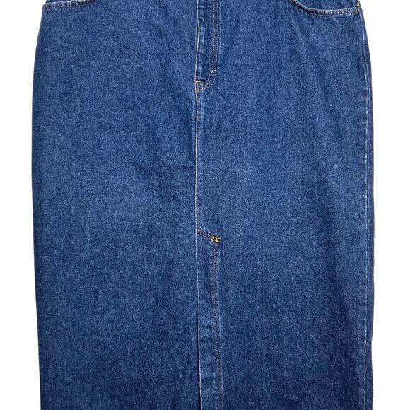 Vtg Gitano Denim Skirt Sz 18/20 H6 Straight Front Slit 90s Y2K Made In USA READ - Picture 4 of 12
